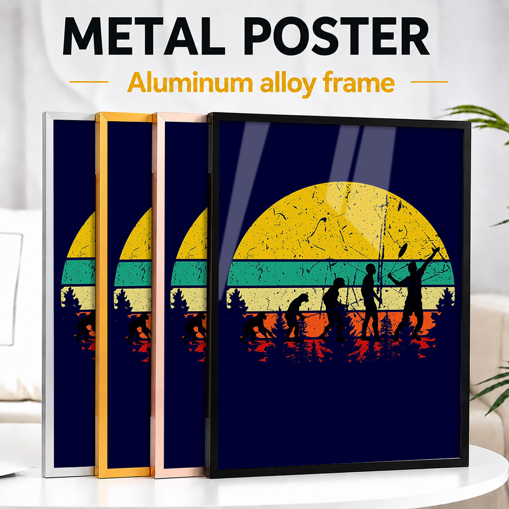 Badminton Photo - Badminton Evolution Retro Framed Aluminum Metal