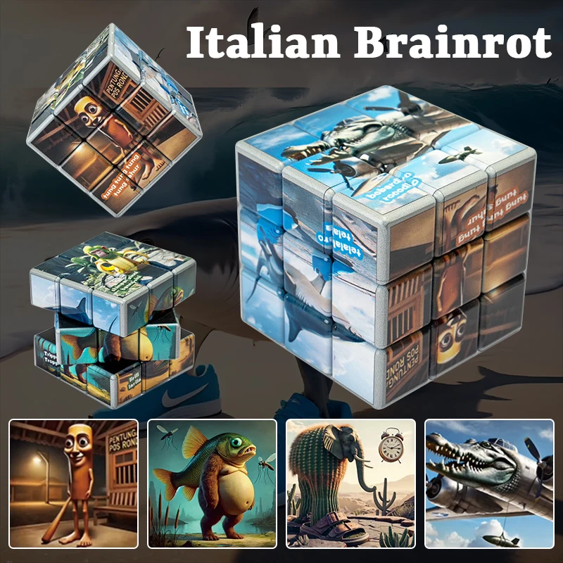 Badminton Meme - Italian Brainrot Kids Cartoon Magic Cubes